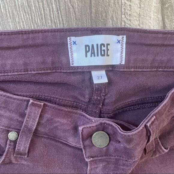 Revolve PAIGE Verdugo Ankle Vamp Red Purple Skinny Jeans - Picture 4 of 9